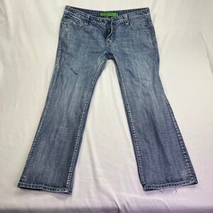 Rock & Roll Denim Pistol Straight Jeans Blue Distressed Regular Leg‎ 42x34